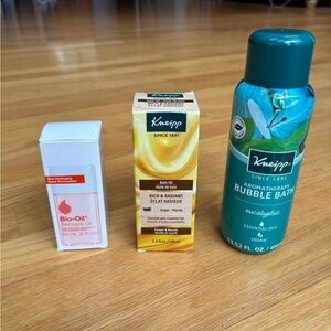 3 Items: 1. Bio-Oil 2. Kneipp Bath Oil 3. Kneipp Bubble Bath